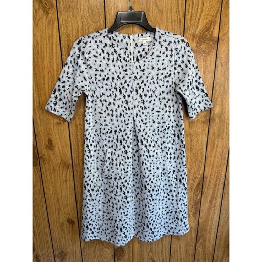 Tyler Boe Women's Leopard Animal Print Knit Dress Pockets Multicolor Size XS
